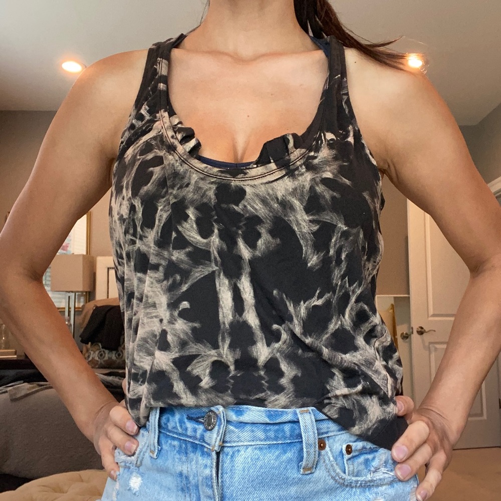 Diesel black gold tank with scalloped neck.